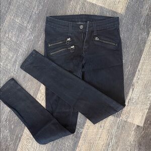 Carmar Black Skinny Jeans with Zipper Accents